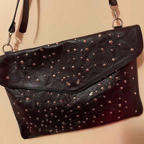 Vintage leather JL Saldivar crossbody purse - Picture 1 of 5